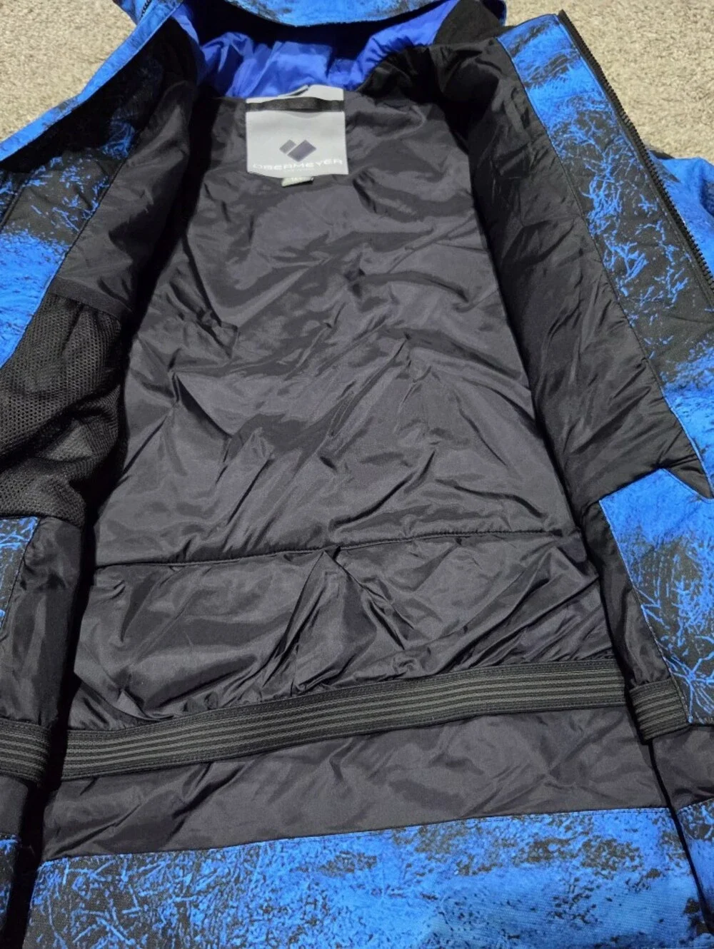 Obermeyer Electric Blue and Black Kids Hooded Jacket Size XL New
